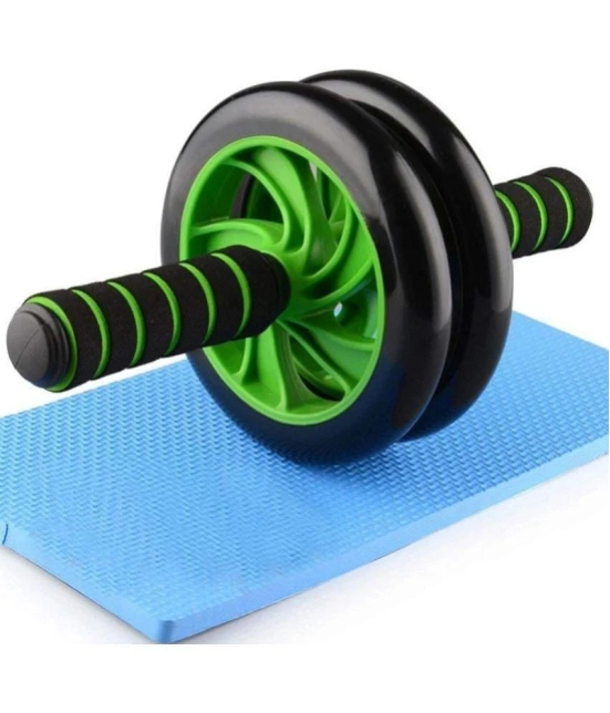 Abs Crossfit Roller Set with Knee Mat for Gym Workout & Fitness Exercise (Pack of 1) - FREE SIZE