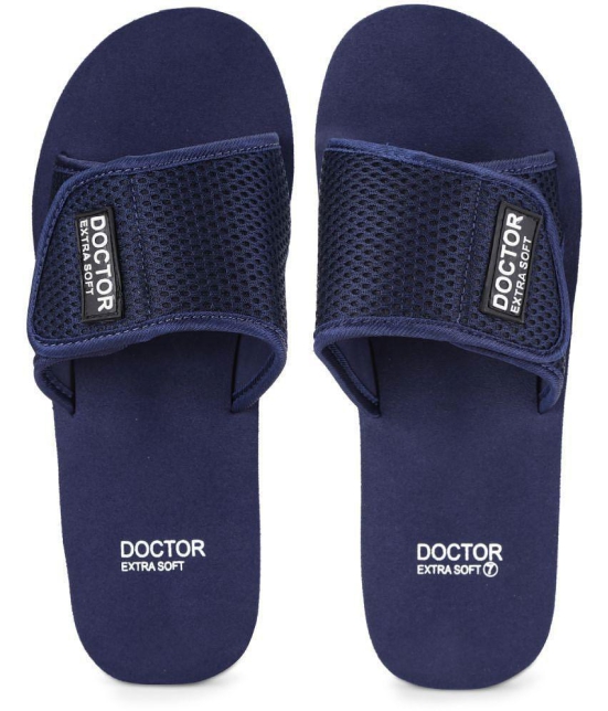 DOCTOR EXTRA SOFT - Navy Mens Slide Flip Flop - 9