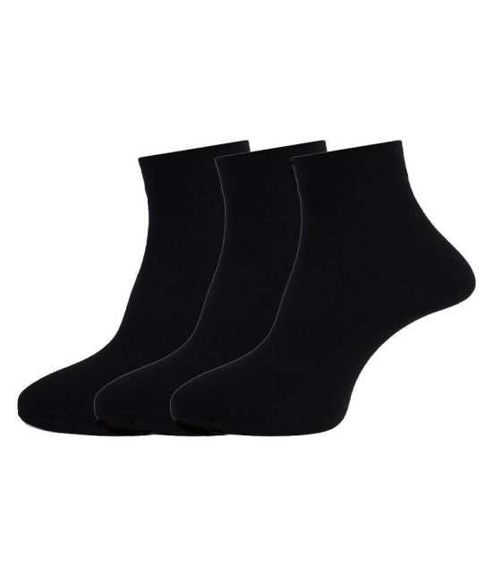 Dollar - Cotton Mens Solid Black Ankle Length Socks ( Pack of 3 ) - Black