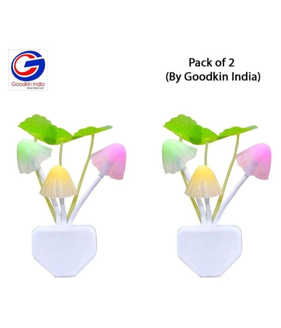 Goodkin - Pack of 2 Mushroom Shape Automatic Sensor LED Color Changing Light Night Lamp Multi