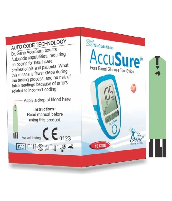 AccuSure Blood Glucose 25 Test Strips