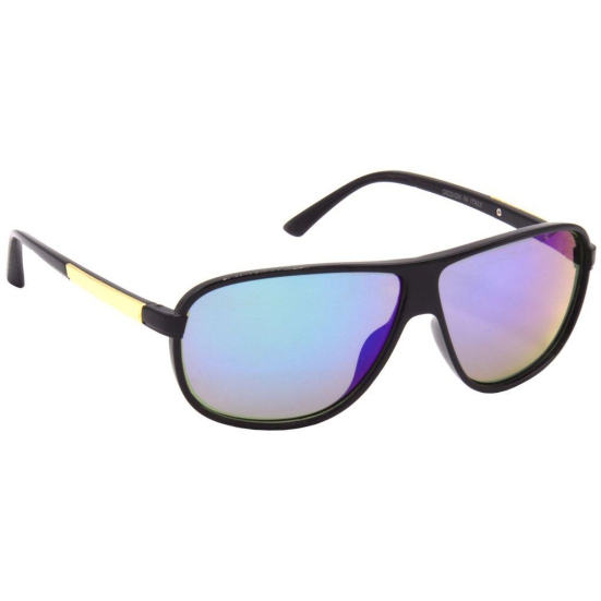 Hrinkar Multicolor Rectangular Glasses Black Frame Best Goggles for Men & Women - HRS473-BK-BU-GRN
