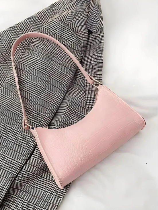 TCRAZY Pink PU Shoulder Bag - Pink