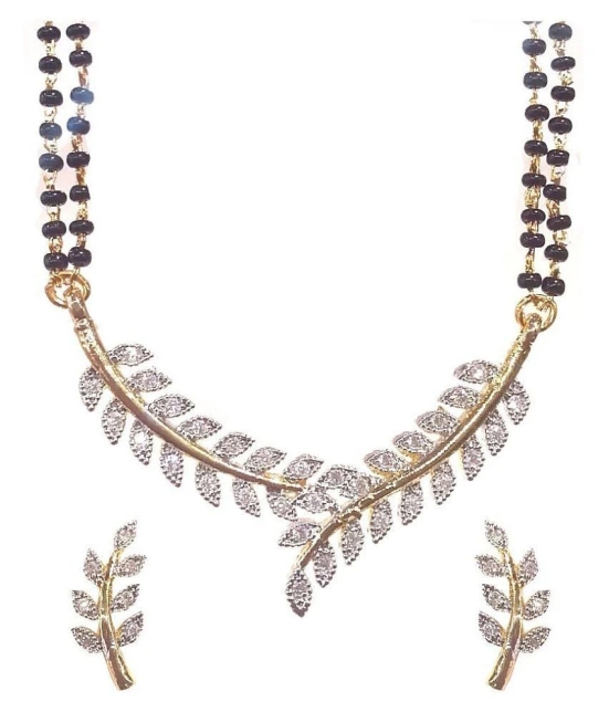 Youbella Alloy Studded Silver Coloured Mangalsutra Set