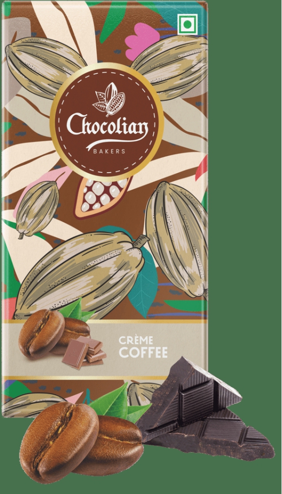 Chocolian Bakers Artisnal Creame Coffee Chocolate Bar | Milk Chocolate | 100% Veg |