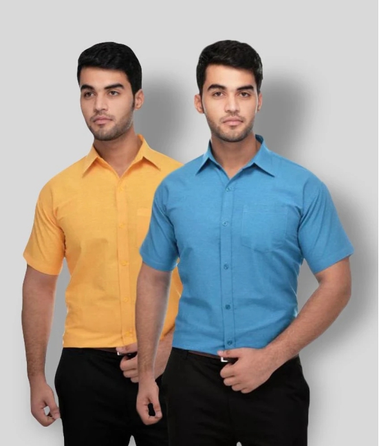 DESHBANDHU DBK - Multicolor Cotton Regular Fit Mens Formal Shirt (Pack of 2) - None