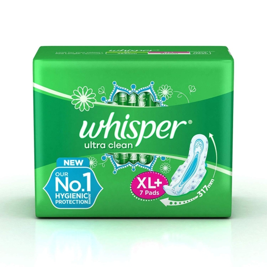 Whisper Ultra Clean Sanitary Pads XL Plus 7 Pieces