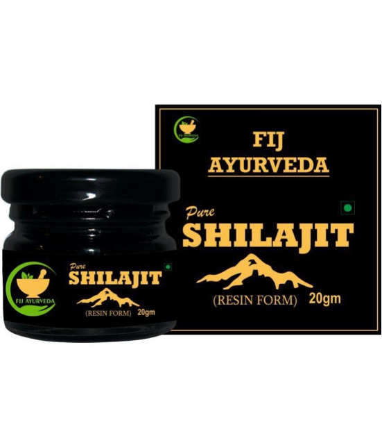 FIJ AYURVEDA Pure Ayurvedic Shilajit/Shilajit Resin (Semi Liquid) - 20Gm (Pack of 1)