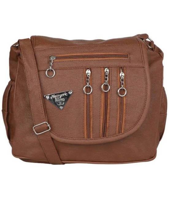 Parrk - Brown PU Sling Bag - Brown