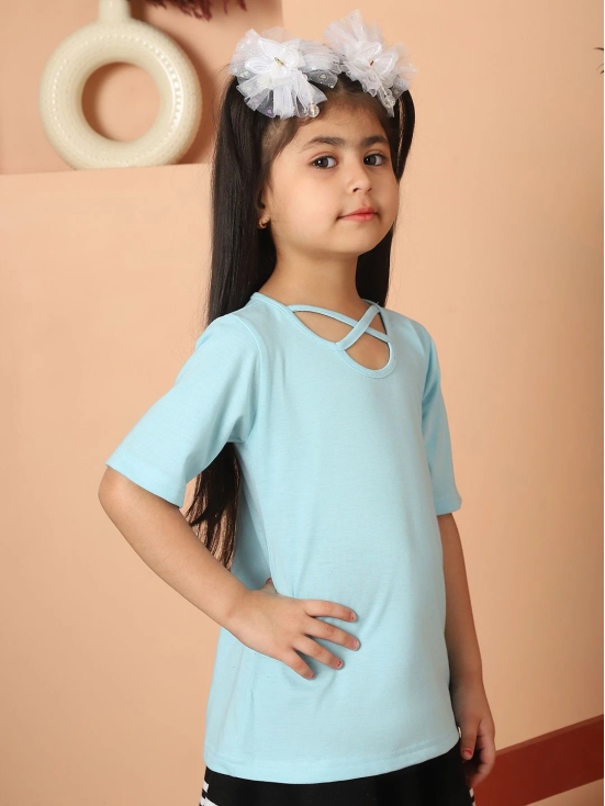 MINI & MING Solid Round Neck Cotton Top