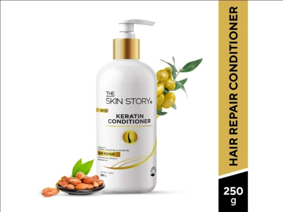 Sulphate Free Anti Frizz Keratin Hair Conditioner, Instant Gloss With Vit E Olive Oil (250 GM)