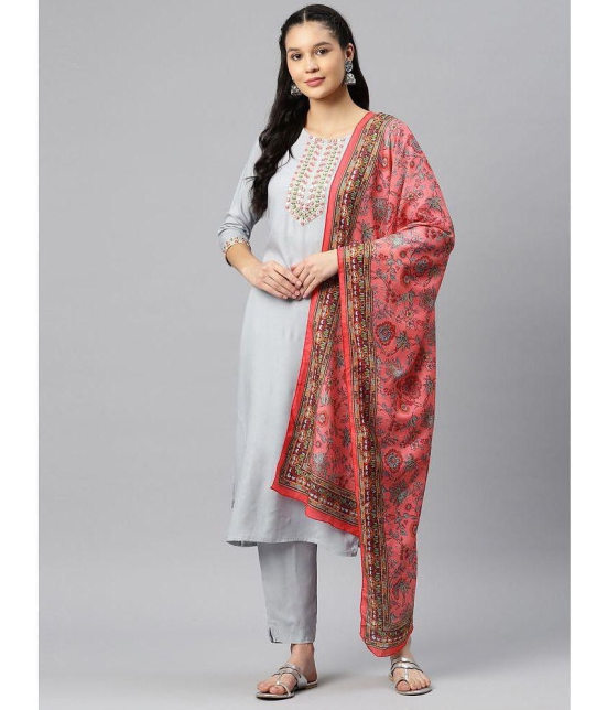 Vbuyz - Grey Straight Rayon Womens Stitched Salwar Suit ( Pack of 1 ) - None