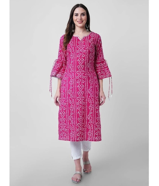 GOD BLESS - Pink Rayon Womens Straight Kurti ( Pack of 1 ) - None