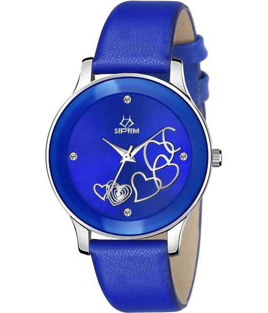 Septem Blue Leather Analog Mens Watch