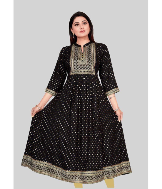 Meher Impex - Black Rayon Womens Flared Kurti ( Pack of 1 ) - None