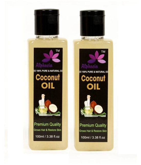 Alphacia 100% Pure & Natural Virgin Coconut Oil Hair Oil & Skin 200 ml Pack of 2