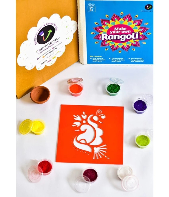 ilearnngrow Diwali DIY Rangoli Kit - Peacock - Multi-Color