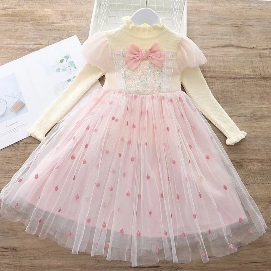 Girls Princess dress-Pink / 8-9 Years / 140