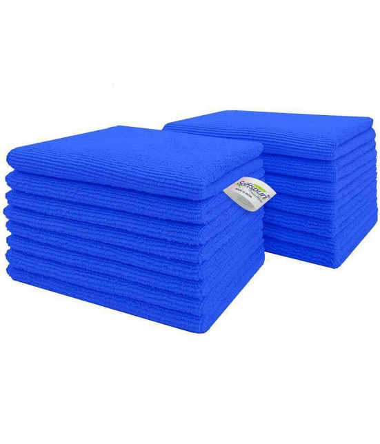 SOFTSPUN Microfiber Cloth 15pcs - Small - 20x30cms - 340 GSM BLUE. Thick Lint & Streak-Free Multipurpose Cloths - Automotive Microfibre Towels for Kitchen Cleaning Polishing Washing & Detail