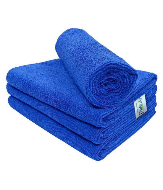 SOFTSPUN Microfiber Cloth 40x60 Cms, 4 Piece Towel Set, 340 GSM (Blue) Multi-Purpose Super Soft Absorbent Cleaning Towels for Home, Kitchen, Car, Cleans & Polishes Everything in Your Home.