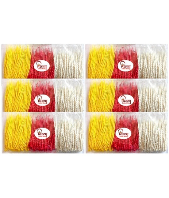 Long Cotton Wicks - Twisted Diya Batti 400 Pieces (Pack of 6)