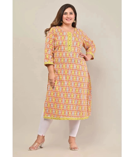 Swasti - Coral 100% Cotton Womens Straight Kurti ( Pack of 1 ) - None