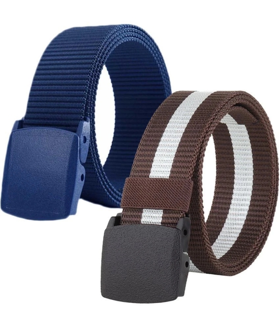 Loopa Multi Nylon Casual Belt Pack of 2 - None