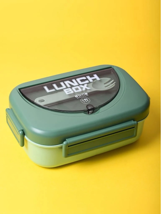 Fresh Green Lunch Set: 1 Spoon, 1 Fork & 1 Box