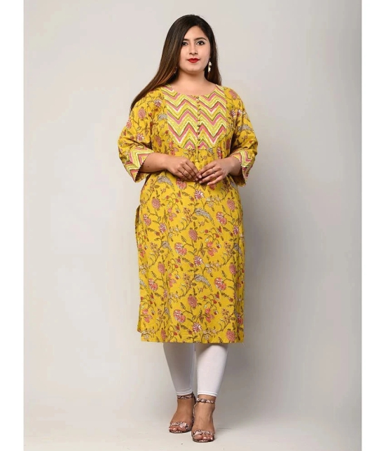 Swasti - Yellow Cotton Womens Straight Kurti ( Pack of 1 ) - None