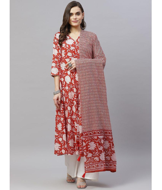 miravan - Red Cotton Women's Angrakha Kurti ( Pack of 1 ) - None