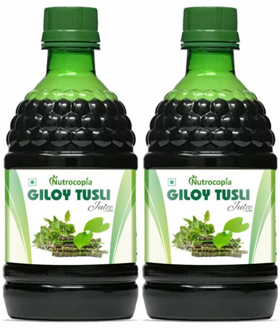 NUTROCOPIA Giloy Tulsi Juice | Fresh Tulsi and Giloy to Support Immune Health Pack of 2 of 400ML