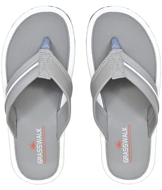 GRASS WALK - Gray Mens Thong Flip Flop - None