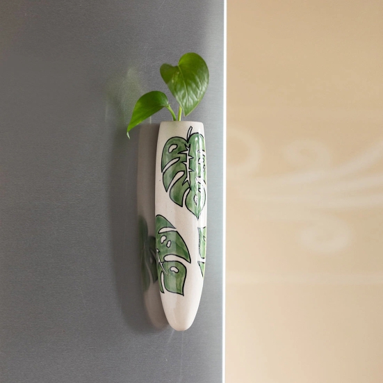 Lush Life Magnetic Fridge Planter In Ceramic