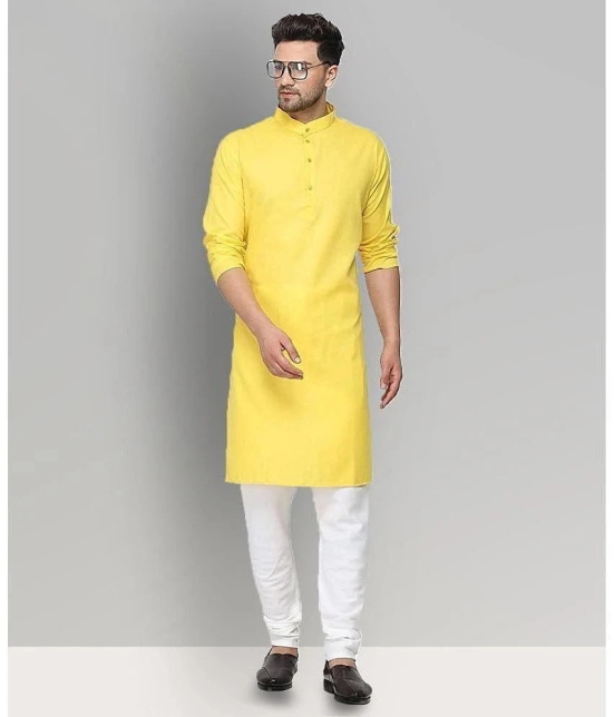 Goodluck - Yellow Cotton Regular Fit Mens Kurta Pyjama Set ( Pack of 1 ) - None