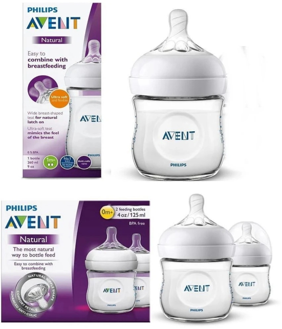 Philips Avent NATURAL 2.0 BOTTLE 125ml Twin SCF030/20 + 260ml Single SCF033/10