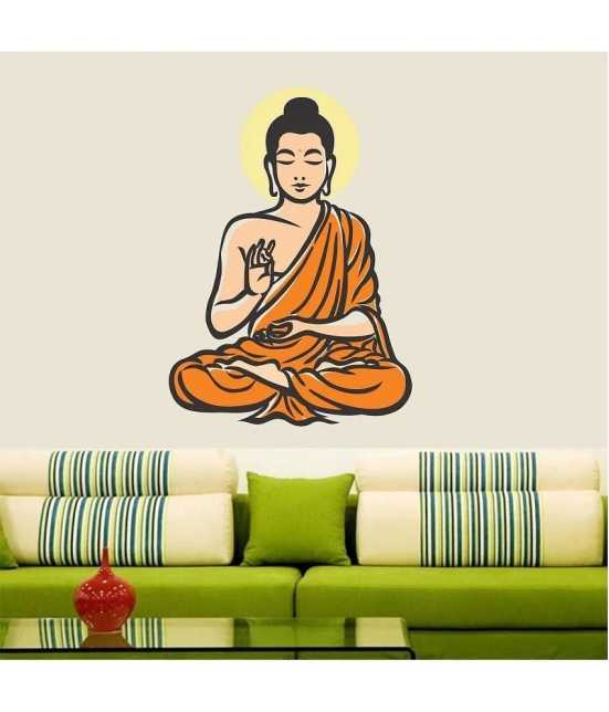 Asmi Collection Meditating God Buddha Wall Sticker ( 85 x 60 cms )