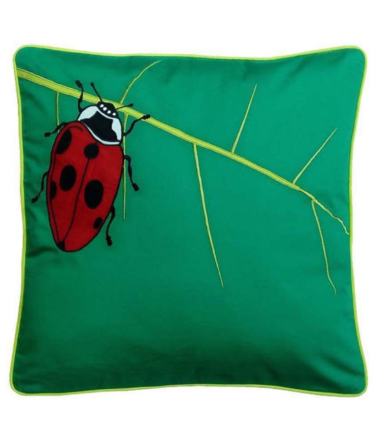 Hugs'n'Rugs Single Cotton Cushion Cover (40 x 40 cm) 16 x 16 - Green