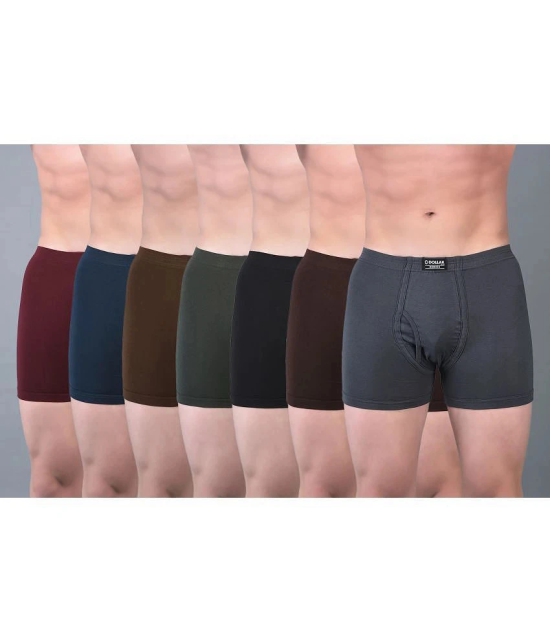 Dollar Bigboss Assorted Solid Cotton Blend Men Trunk (Pack of 7) - None