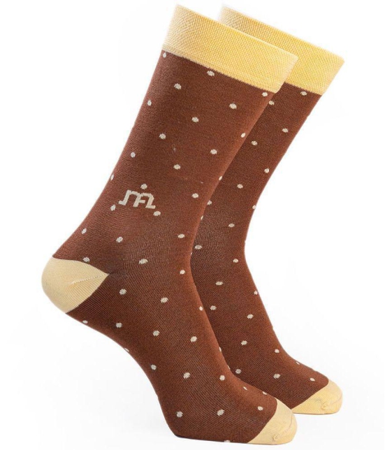 Man Arden Bossy Brown Edition Designer Socks, Casual, Office, Egyptian Premium Cotton Quality, 1 Pair - Brown