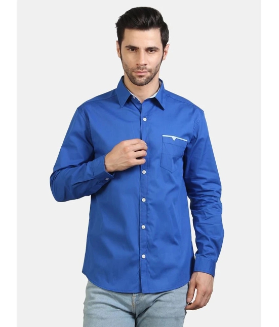 liferoads - Blue Cotton Slim Fit Mens Formal Shirt ( Pack of 1 ) - None