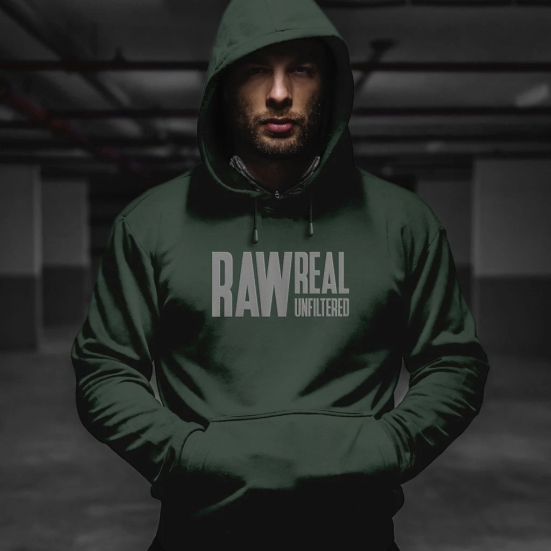 Beardo Raw Real Unfiltered Hoodie Green