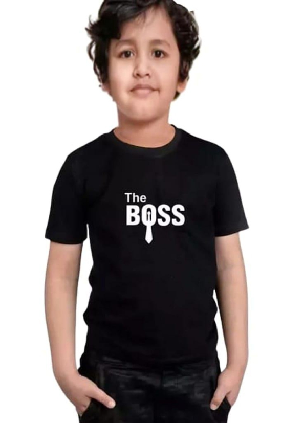 4jstar Kids Graphics Print Half Sleeve Round Neck Cotton T Shirt Kids_The_Boss_H.S (Pack of 1)