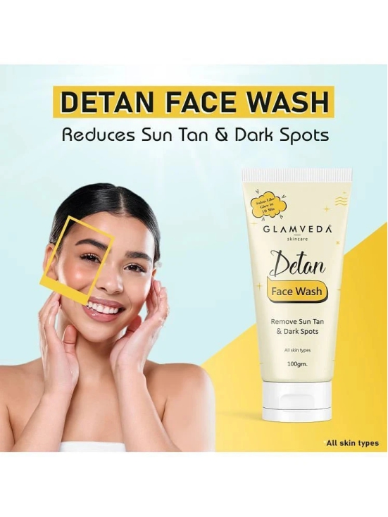 Glamveda Detan Face Wash | Gel To Foam Cleanser | Works on Tanning, Pigmentation & Dark Spots |100gm