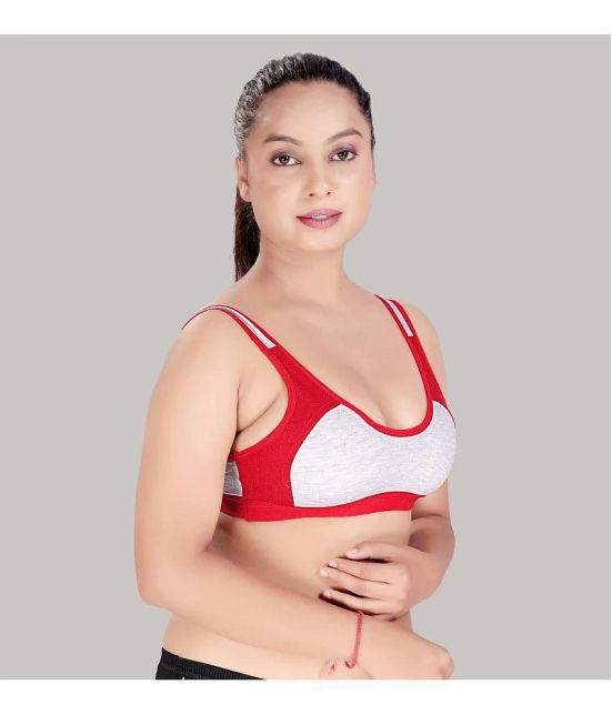 HAYA Red Cotton Non Padded Women's Everyday Bra ( Pack of 1 ) - None