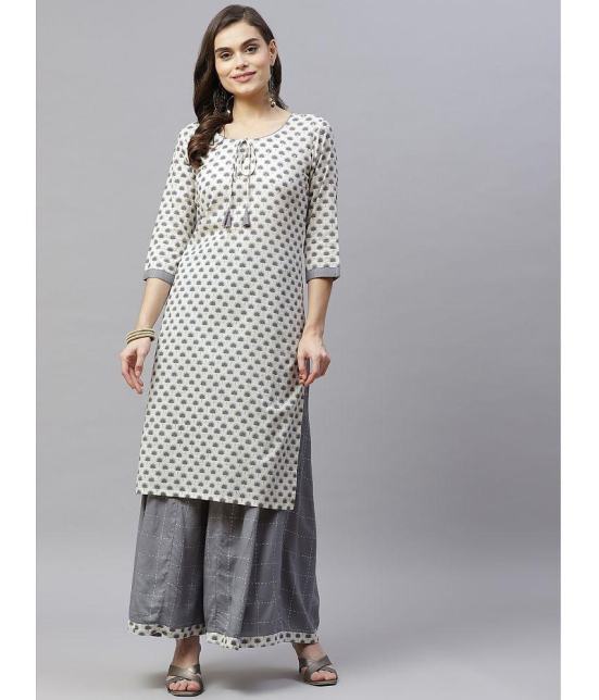 miravan - Grey Straight Cotton Women's Stitched Salwar Suit ( Pack of 1 ) - None