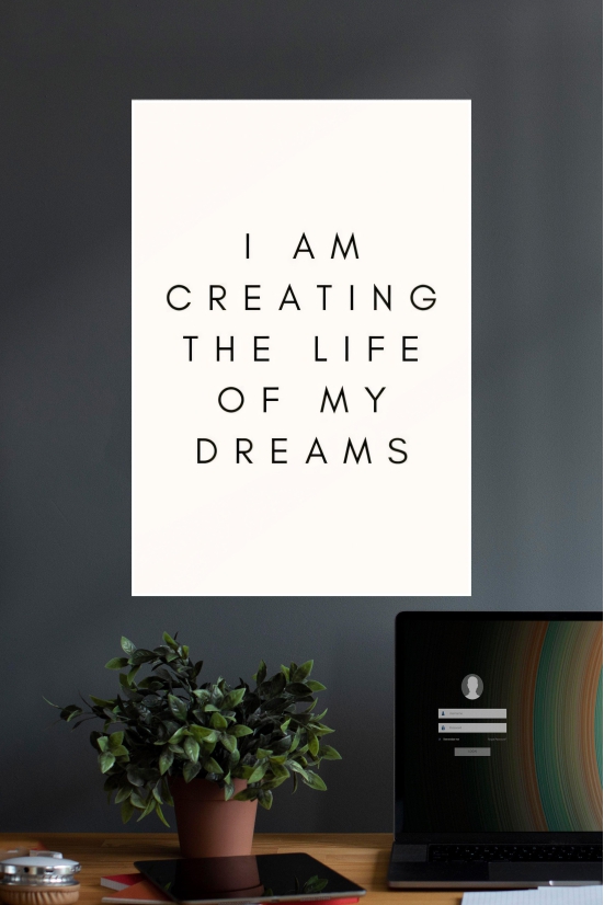 Iam Creating The Life of My Dreams | Quotes | Motivational Poster-A4