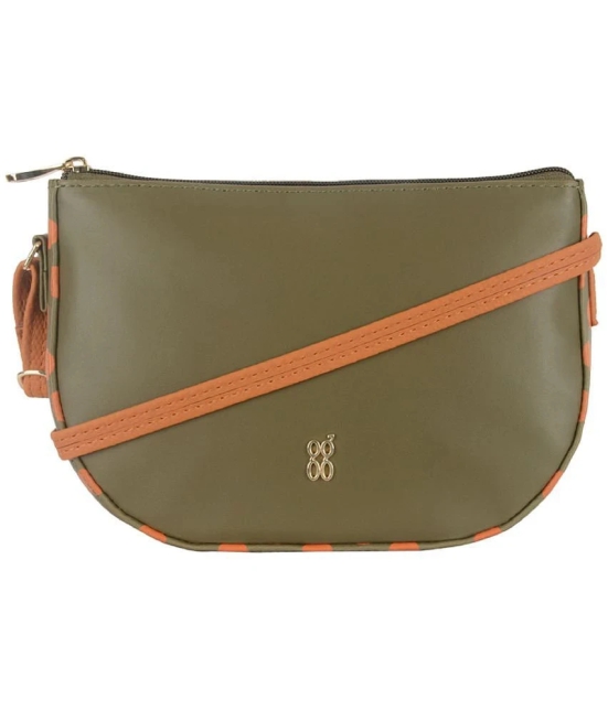 Baggit Green Faux Leather Sling Bag - Green