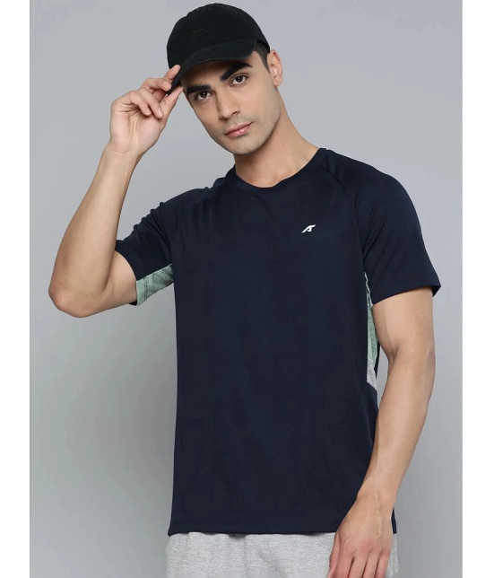 Alcis Navy Blue Polyester Slim Fit Mens Sports T-Shirt ( Pack of 1 ) - None