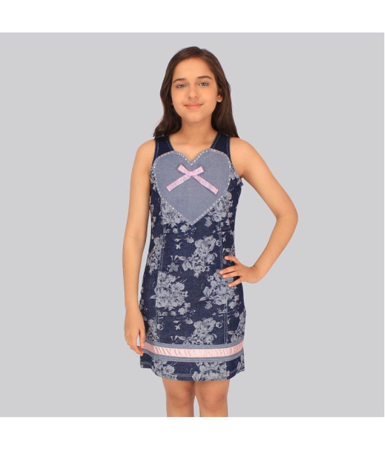 Cutecumber - Blue Denim Girls Shift Dress ( Pack of 1 ) - None