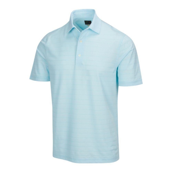 Greg Norman Men's Stripe Stretch Polo - Seaside Blue-S